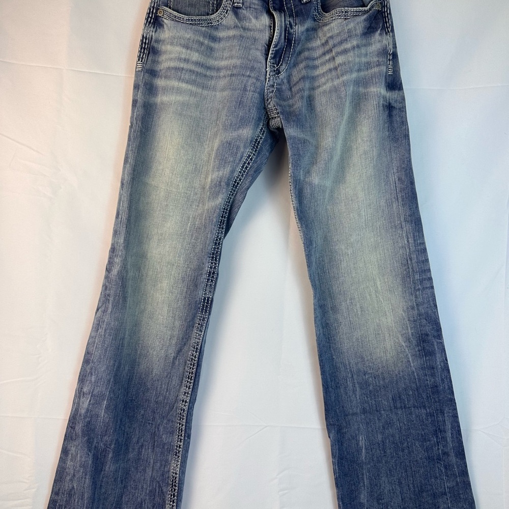 BKE Men's Faded Blue Bootcut Jeans